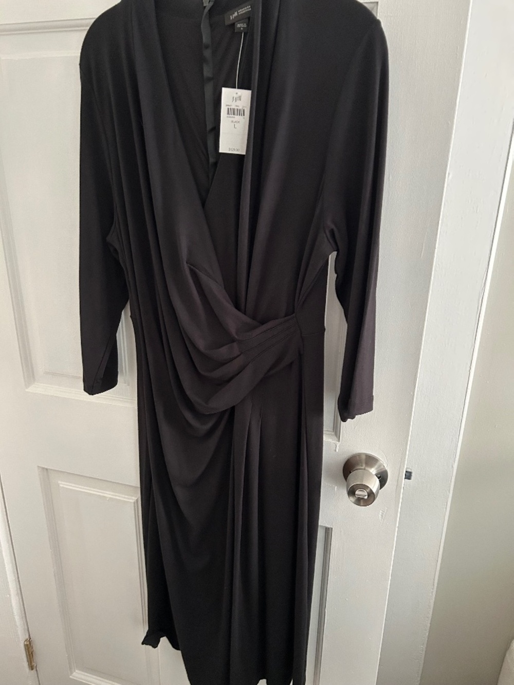 women's faux wrap midi dress L